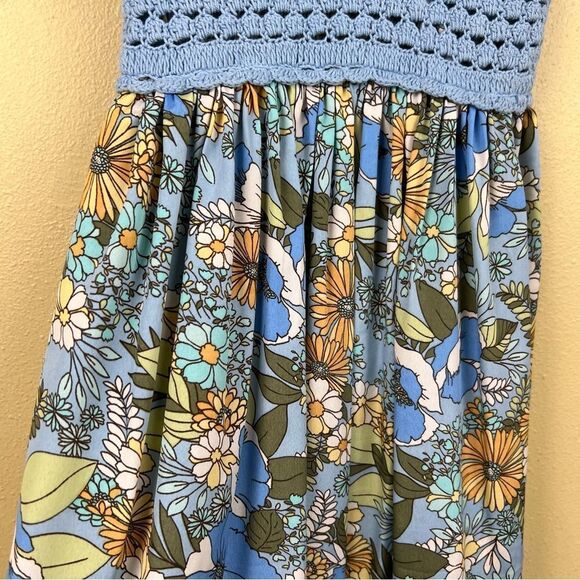 B.O.G Collective Dress Floral Knit Crochet Blue
Size S - Picture 4 of 6